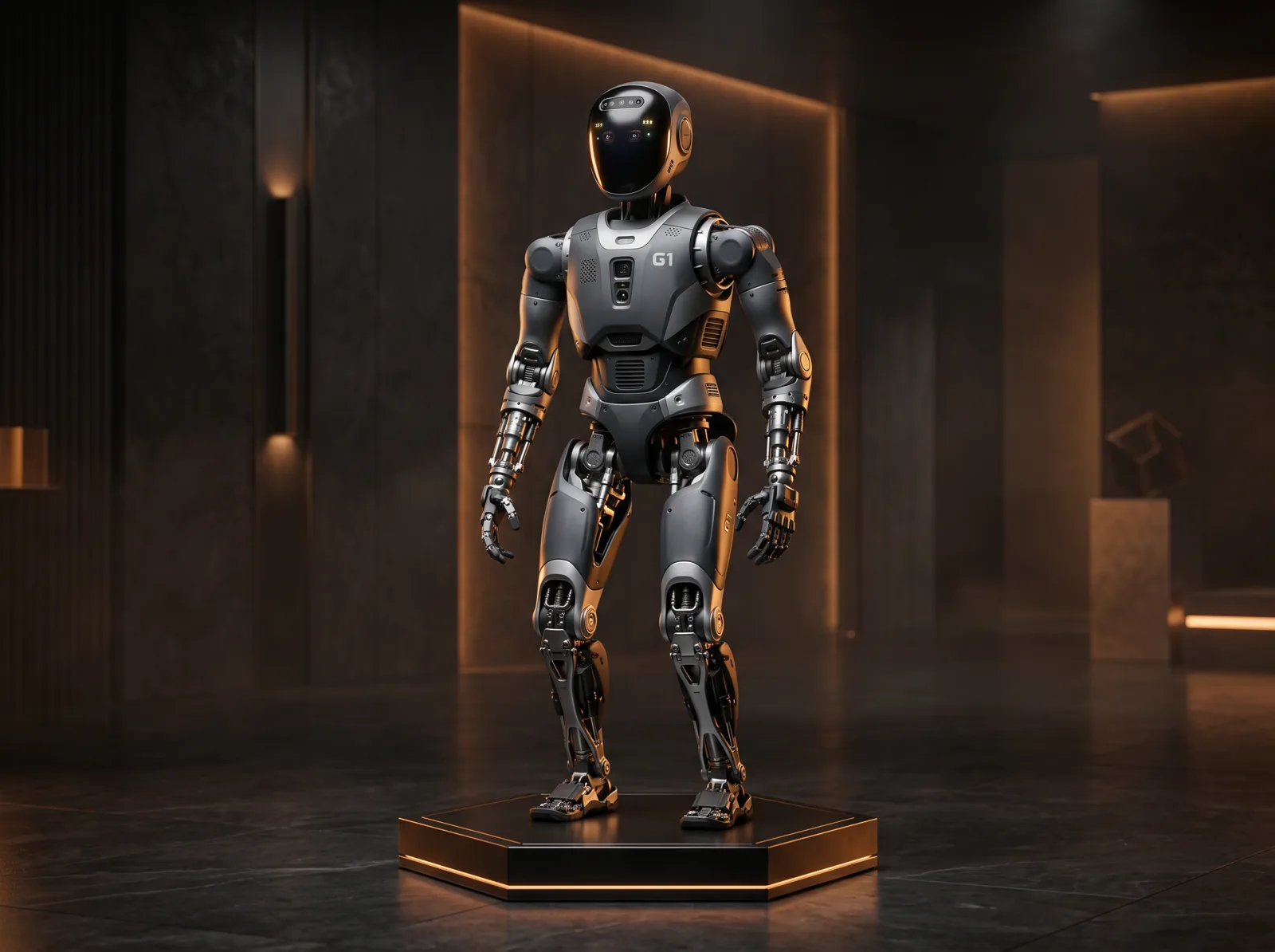 Unitree Robotics G1 displayed in the Automata showroom (visualization)